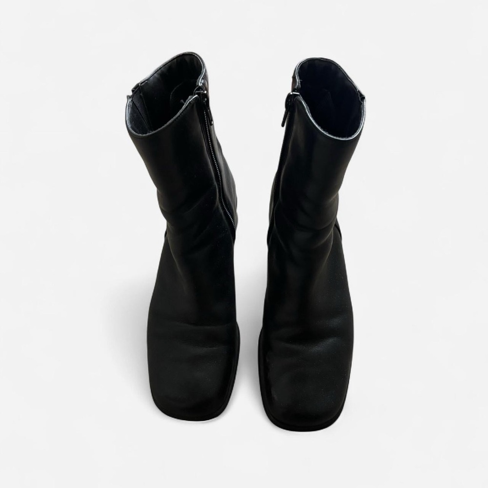 Square-Toe Black Ankle Boots for Women